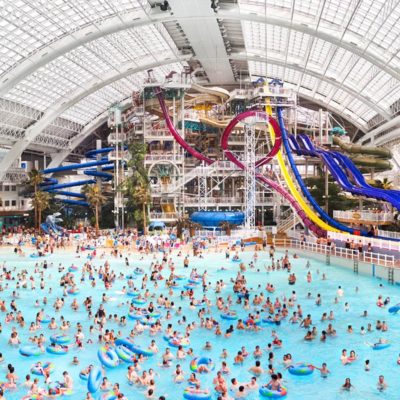 The Indoor beach Club at the Fantasyland Hotel
