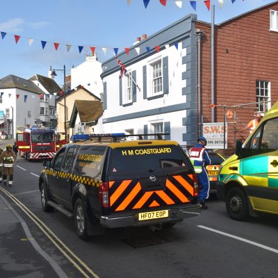 Traffic halted on the main street.
