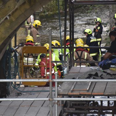 Rushing River water under Bridge.