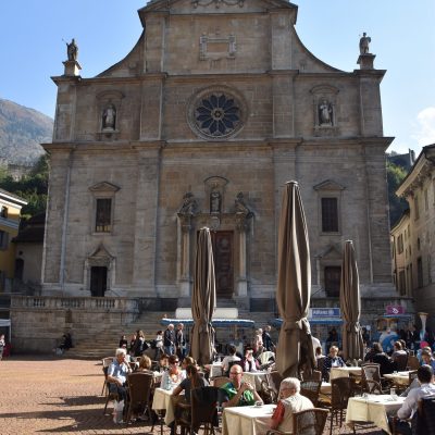 The main plaza in the center of town