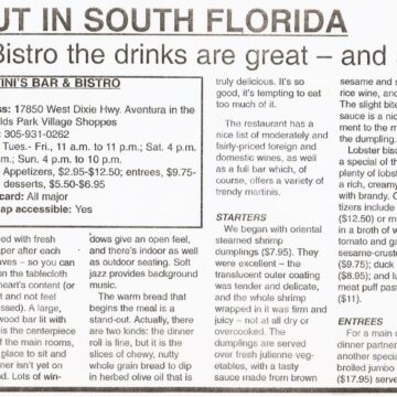 Ulrich’s Martini’s Bistro-Bar, Miami, Florida, 2007